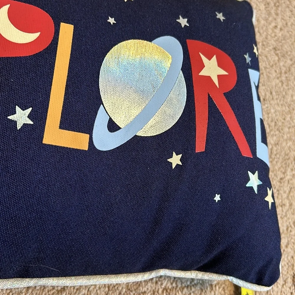 Explore Accent Pillow with Metallic Detail Planets Theme‎